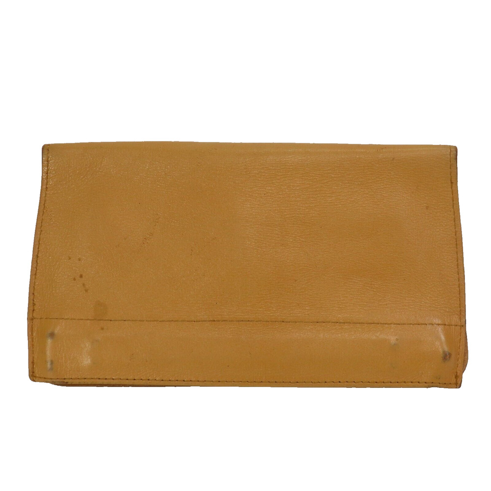 Vintage Bosca Wallet Women Brown Leather Bifold Clutch Hinged Snap Pouch Zip
